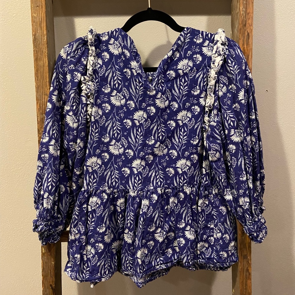 Blue Floral Top